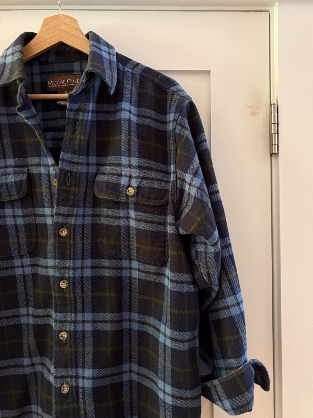 Moose Creek Flannel Long-sleeved Shirt - Blue - Size M